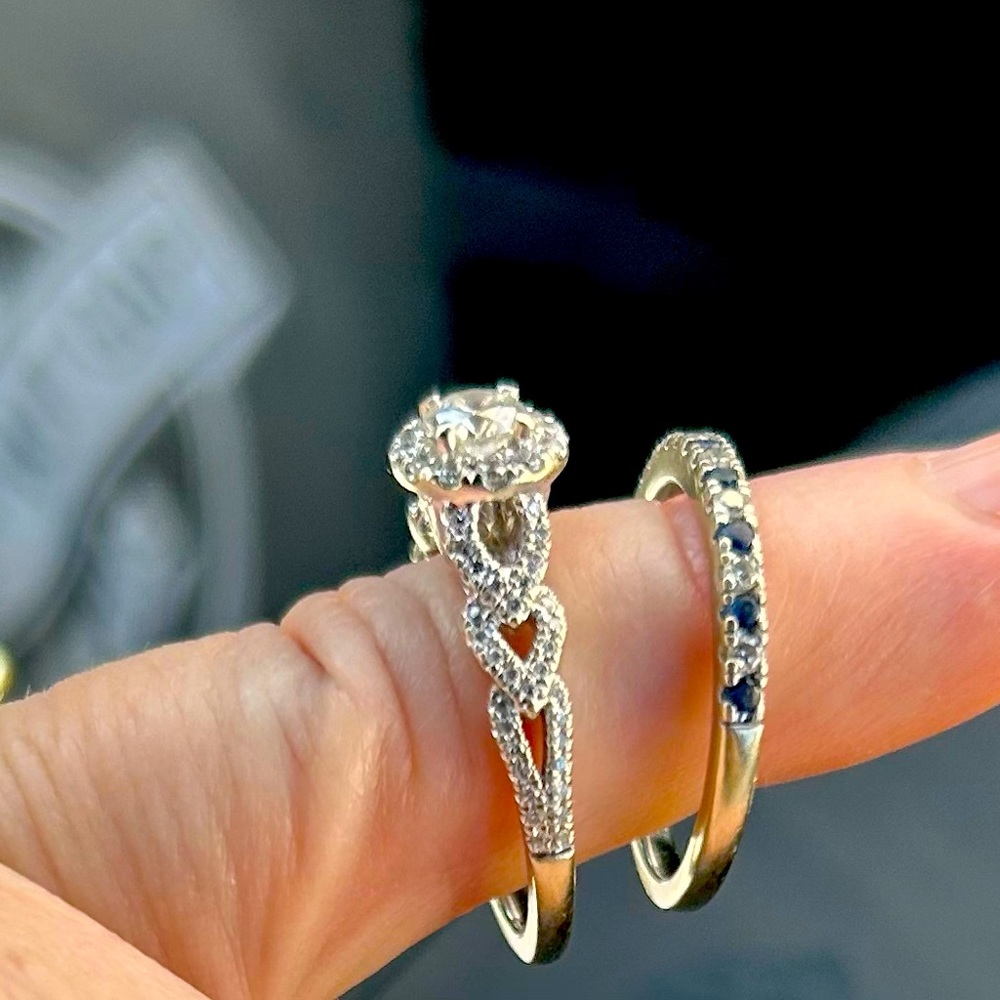 Vera Wang Love Collection wedding band and engagement ring